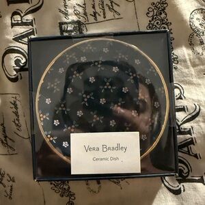 Vera Bradley Small Ceramic Dish in Classic Navy